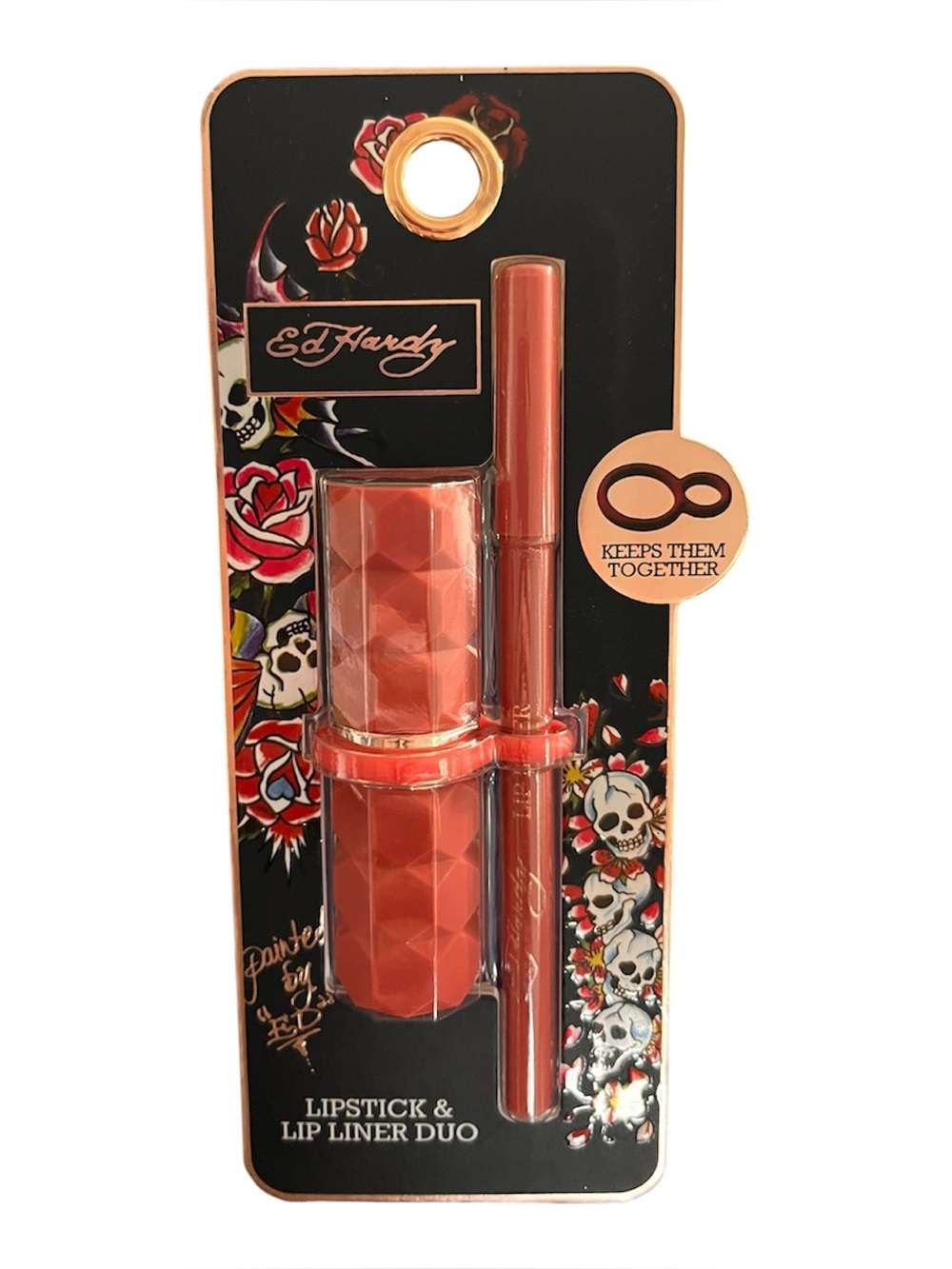 Ed Hardy Lipstick & Liner Duo - Coral Peach